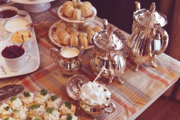Tea party with silver teapots