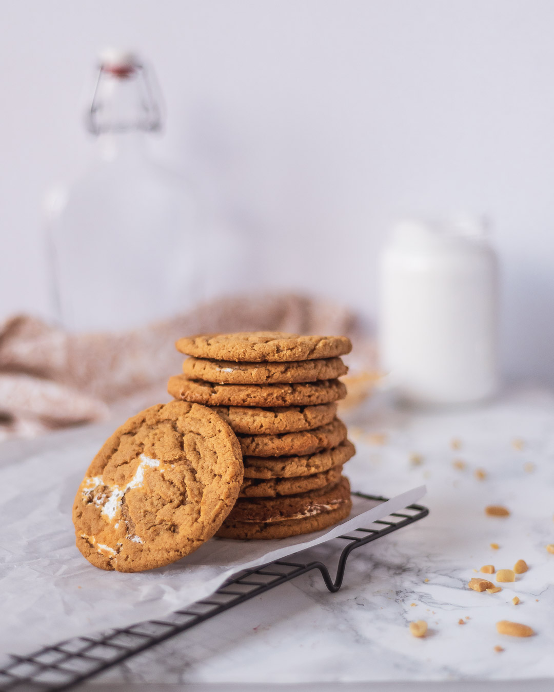 Fluff Stuffed Peanut Butter “fluffernutter” Cookies Lily Muffins